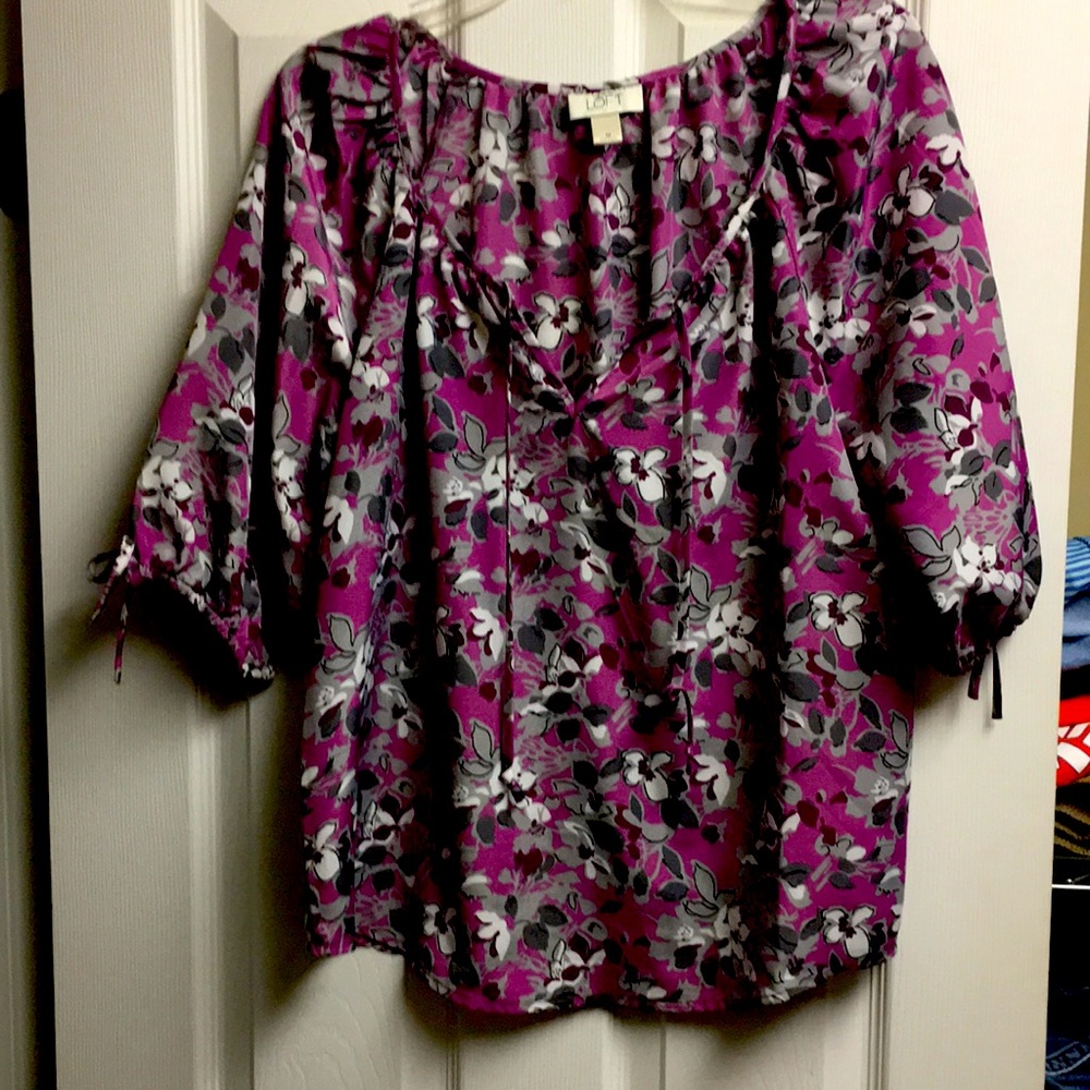 Ann Taylor Loft Top Size Medium Purple, Gray